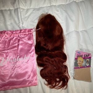 Human Hair Auburn Wig